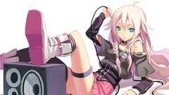 Pink hair long hair boots vocaloid bra ia underwear panties 
