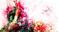 Pink hair long hair vocaloid megurine luka neko aqua eyes