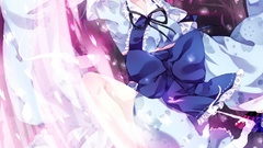 Pink hair pink eyes anime girls touhou saigyouji yuyuko 