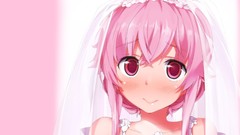 Pink hair pink eyes brides mirai nikki gasai yuno wedding 