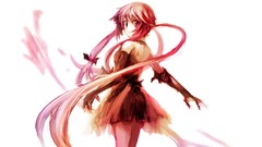 Pink hair pink eyes mirai nikki gasai yuno hair ribbons