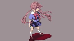 Pink hair pink eyes school uniforms mirai nikki gasai yuno