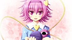 Pink hair pink eyes short hair touhou komeiji satori hair 