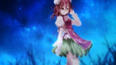 Pink hair pink eyes touhou Chinese clothes chinese dress 