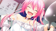 Pink hair smiling anime girls game cg gensou no idea visual 