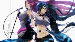 Pink hair thigh highs