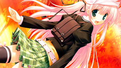 Pink hair thigh highs