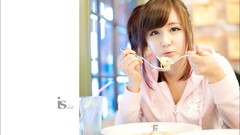 Pink hoodies asians models Korean Ryu Ji Hye