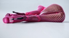 Pink latex boots Bianca Beauchamp latex catsuit