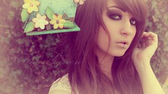 Pink light woman brunettes piercings lip piercing Lolina Green