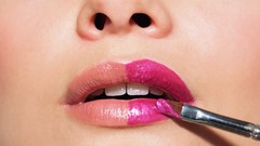 Pink purple teeth lips