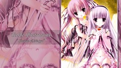 Pink purple woman Anime drinks blush long hair anime girls bare 