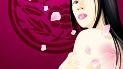 Pink sakura asians oriental artwork