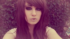 Pink woman brunettes piercings Lolina Green