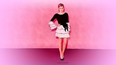Pink woman Celebrity Actress brunettes short hair emma watson