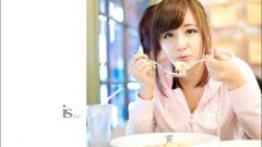 Pink woman hoodies asians models Korean Ryu Ji Hye