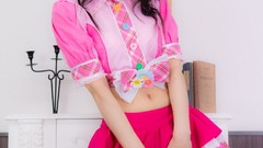 Pink woman Japanese costume lingerie models cosplay Lenfried