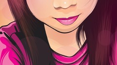 Pink woman multicolor vectors