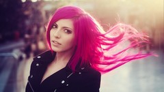 Pink woman pink hair models