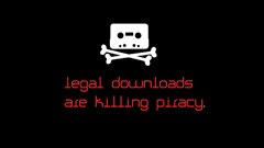piracy computer Typography black background text humor red