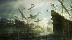 Pirate ship dock ships