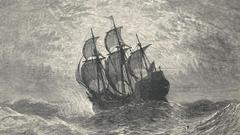 Pirate ship waves vintage