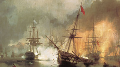 Pirate ships battle Art