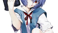 Pistols anime girls school uniforms short hair neon genesis 