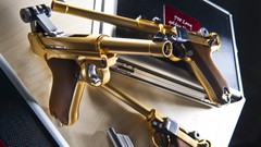 Pistols Guns weapons golden