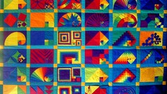 Pixels colors spirals Fibonacci golden ratio