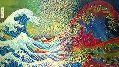 Pixels The Great Wave