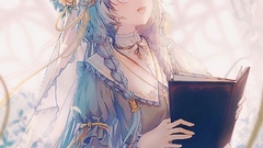 pixiv Anime 2D anime girls luo tianyi singing flower in hair