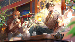 pixiv anime games Genshin Impact 2D Zhongli (Genshin Impact)