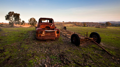 Plane Car grass alone