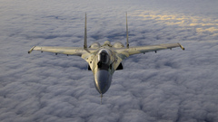 Planes strike eagle clouds