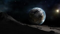 planet digital art space art Space moon solar system