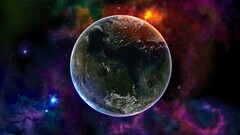 planet Space colorful space art digital art