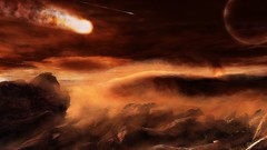 Planets artwork meteorite