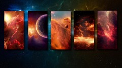 Planets galaxies outer space