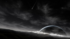 Planets grayscale digital Art