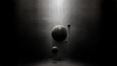 Planets grey Space Art