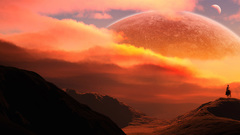 Planets moon hills Horses