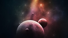 Planets nebulae outer space digital art