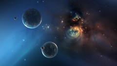 Planets nebulae outer space digital art