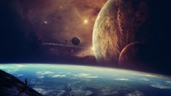 Planets outer space artwork fantasy art