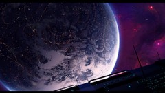 Planets outer space artwork futuristic