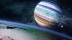 Planets outer space fantasy art