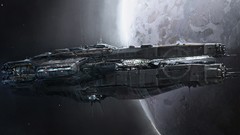 Planets outer space Space ship