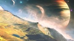 Planets science fiction digital art qauz