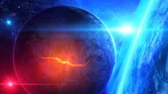 Planets science fiction outer space digital art qauz